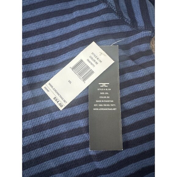 Jordan Craig Shirt Mens Long Sleeve Knit Thermal Striped Size 2XL New - Picture 4 of 12